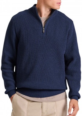 Funky Buddha - Μπλούζα Μακρυμάνικη Funky Buddha Half Zip Πλεκτή FBM010-052-09-NAVY Ανδρικό