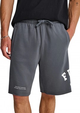 Funky Buddha - Βερμούδα Funky Buddha Αθλητική Με Τυπωμένο Logo FBM013-051-03-DK GREY Ανδρικό