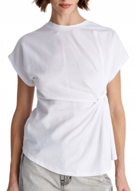 Ale - Μπλούζα Αμάνικη Ale Με Σούρα Στο Πλάι 8922778-WHITE Γυναικείο