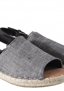 TOMS - Σανδάλια TOMS Clara Black Textured Chambray Leather 10011824-BLK Γυναικείο