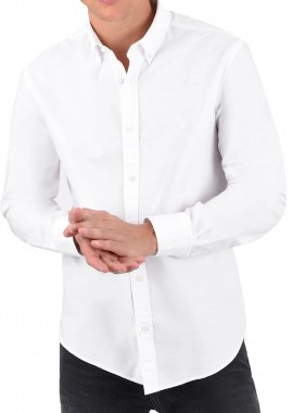 Aeropostale - Πουκάμισο Μακρυμάνικο Aeropostale Essential Plain Oxford NF532-WHITE Ανδρικό