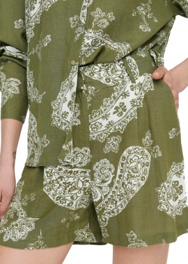 Only - Σορτς Only Onlbella Linen Hw Tailored 15289371-Olive Branch Γυναικείο