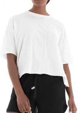 Only - Μπλούζα Κοντομάνικη Only Onlworld Boxy Short Pleat 15296617-Cloud Dancer Γυναικείο