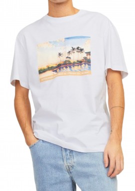 Jack & Jones - Μπλούζα Κοντομάνικη Jack & Jones Jortampa Grapic 12253679-BRIGHT WHITE Ανδρικό
