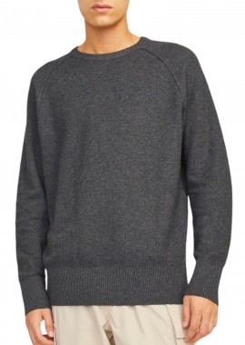 Jack & Jones - Πουλόβερ Jack & Jones Jcomason Knit Crew Neck 12264525-Dark Grey Melange Ανδρικό