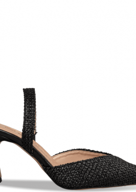 Envie Shoes - RAFFIA-EFFECT SLINGBACK PUMPS