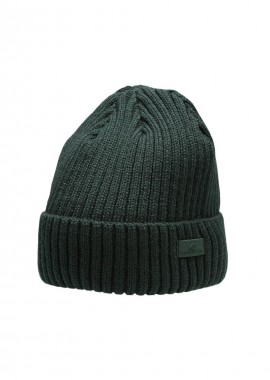 4f - 4F Beanie Ανδρικός Σκούφος με Rib Πλέξη σε Χακί χρώμα H4Z22-CAM009-43S
