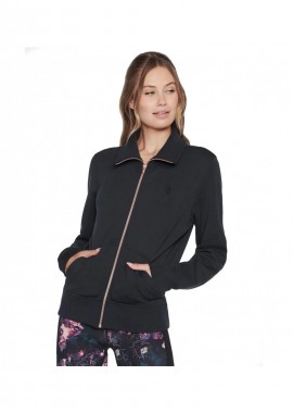 Skechers - Skechers Hoodless Hoodie Skechcloud Jacket WJA288BLK