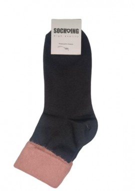 Sock-Ing - Γυναικεία κάλτσα με σχέδιο γούνα στο τελείωμα | 5075 ΡΟΖ