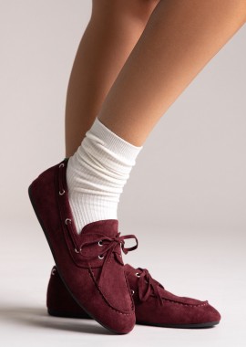 ERYNN - ERYNN Σουέντ μοκασίνια με φιόγκο - 333-319 - Bordeaux Suede