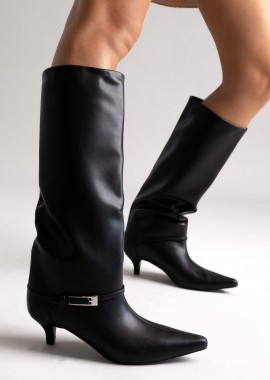 Stephan - Stephan Boots Kitten Heel - C-357 - Black Matte