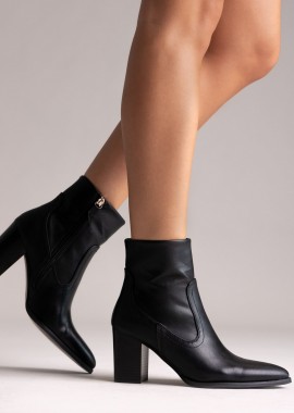 Sixth Sens - Sixth Sens Ankle Boots Block Heel - C919 - Black Matte