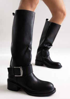 Stephan - Stephan Boots Large Buckle - C-364 - Black Matte