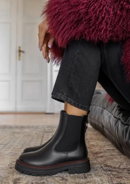 Ideal shoes - Ideal shoes Chelsea Ankle Boots - 6389 - Black Matte