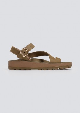 FANTASY SANDALS - FANTASY SANDALS Δερμάτινα σανδάλια με λουράκι στον αστράγαλο - S339 EMMA - Χακί