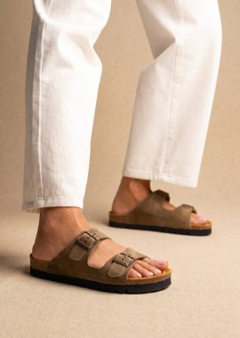 Plakton - Plakton Άνετα Σανδάλια - 180010-15 - Khaki Green Suede
