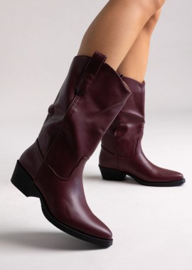 Martin Pescatore - Martin Pescatore Cowboy Boots Mid Calf - MP2737-1 - Bordeaux Matte
