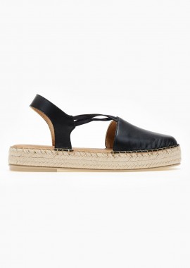 RAGAZZA - RAGAZZA Leather Espadrilles - 0207-A - Black