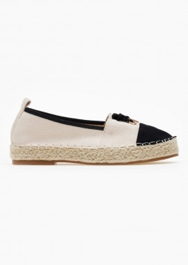 ERYNN - ERYNN Suede Two-Tone Espadrilles - 333-237 - Μπεζ