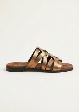 ATENEO - ATENEO Φλατ σανδάλια με λουράκια - 63402 - Bronze Metallic