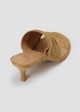 ERYNN - ERYNN Kitten Heel Mules - GG-109 - Taupe Σουέτ