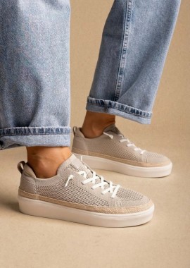 Refresh - Refresh Knit Lace Up Sneakers Comfort - 175233 - Beige Matte