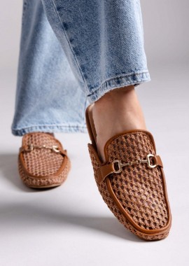 ERYNN - ERYNN Φλατ Mules με διαφάνεια - 333-289 - Camel