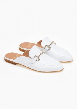 TFP - TFP flat mules με μεταλλική λεπτομέρεια - 400 - Λευκό