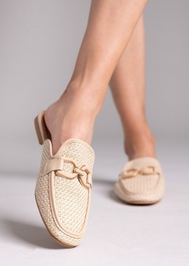 ERYNN - ERYNN Mules με ψάθινο σχέδιο - 333-294 - Μπεζ