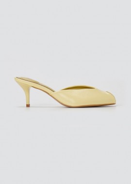 Stephan - Stephan Peep Toe Mules Kitten Heel - QQ-296 - Yellow Matte