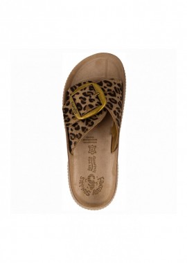 FANTASY SANDALS - FANTASY SANDALS Δερμάτινα σανδάλια με αγκράφα - S2105 BEATRICE (animal print) - Leopard