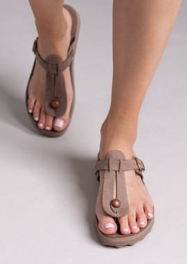 FANTASY SANDALS - FANTASY SANDALS Σανδάλια δερμάτινα με άνοιγμα - S9004 MIRABELLA - Καφέ