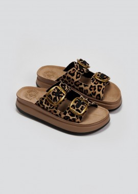 FANTASY SANDALS - FANTASY SANDALS Δερμάτινα σανδάλια flatform - S1100 ZEFI - Leopard