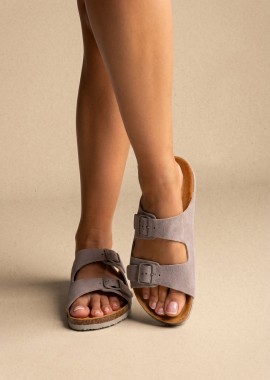 Plakton - Plakton Σανδάλια με ανατομικό πάτο - 180010 - Light Grey Suede