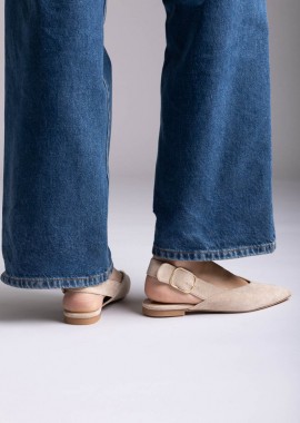 ERYNN - ERYNN Slingback Ballet Flats - 333-334 - Taupe Suede