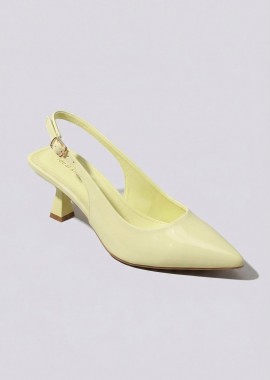 Ideal shoes - Ideal shoes Γόβες Slingback - 5552 - Yellow Patent