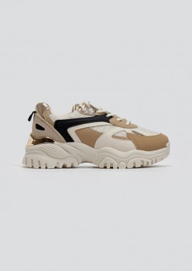 ERYNN - ERYNN Chunky Sneakers Mixed Materials - 9093 - Μπεζ