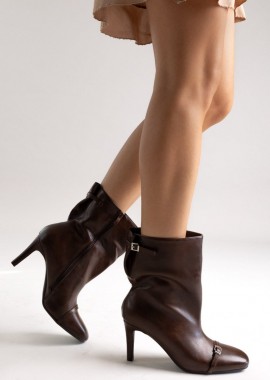 BOTEGGA 22 - BOTEGGA 22 Μποτάκια με Τακούνι Στιλέτο - 181-251 - Brown Matte