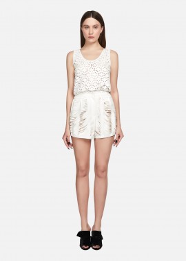 Cutcuutur - Shorts In White Crepe