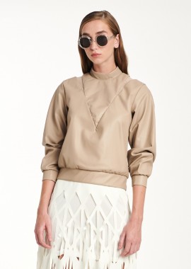 Cutcuutur - Sweater In Beige Eco Leather