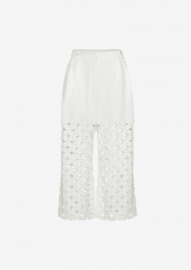 Cutcuutur - Cropped Pleated Pants in White