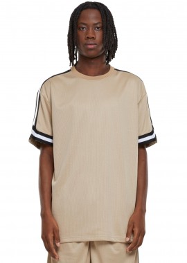 Urban Classics - Oversized Stripes Mesh Tee Urban Classics TB2890-03738 Unionbeige