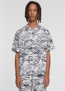 Urban Classics - Viscose AOP Resort Shirt Urban Classics TB4150-13002 Whitescribble