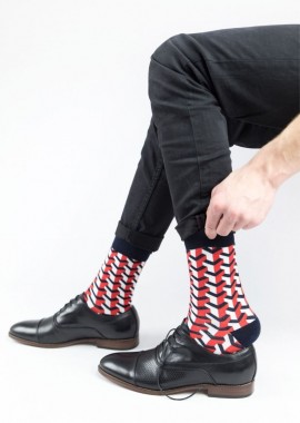 Crazy Socks - Ανδρικές - Εφηβικές fashion κάλτσες LABYRINTH II Βαμβακερές Crazy Socks 16106 Σκούρο Μπλέ