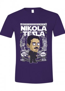Pop Culture - T-Shirt Nikola Tesla Pop Culture Purple