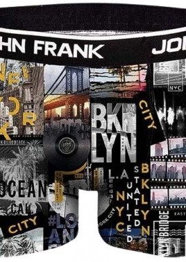 John Frank - Ανδρικό Boxer Downtown βαμβακερό John Frank 3125 Πολύχρωμο