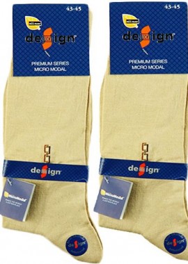 Design - Ανδρικές Classic κάλτσες 2 ζευγάρια Design 6197 Ανοιχτό Μπέζ