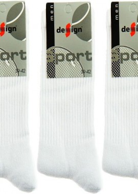Design - Ανδρικές αθλητικές βαμβακερές κάλτσες 3 ζευγάρια Design 6253 Άσπρο