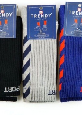 Trendy - Ανδρικές αθλητικές βαμβακερές κάλτσες 3 ζευγάρια Trendy 9224 Πολύχρωμο