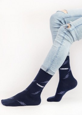 Trendy - Ανδρικές casual κάλτσες BOWIE II Βαμβακερές Trendy 16191 Σκούρο Μπλέ